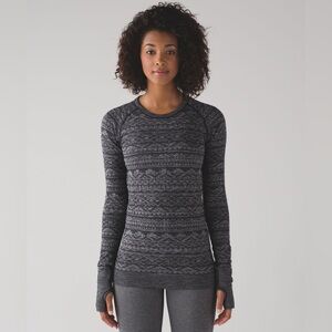 Lululemon | Rest Less Pullover in Heathered Black Pattern